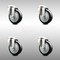 Service Caster 4 Inch 316SS Black Polyurethane Wheel Swivel Bolt Hole Caster Set SCC-SS316BH20S414-PPUB-BLK-4 - alternate 1